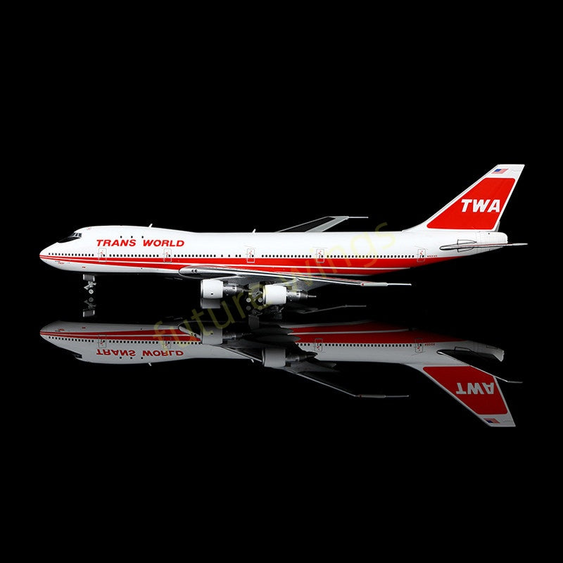 1:400 HX Models TWA B747-100 N53111/N93105/N93107 Aircraft Model+Free Tractor