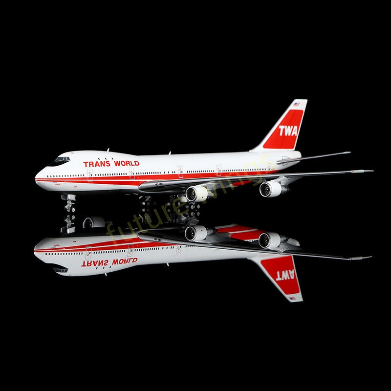 1:400 HX Models TWA B747-100 N53111/N93105/N93107 Aircraft Model+Free Tractor