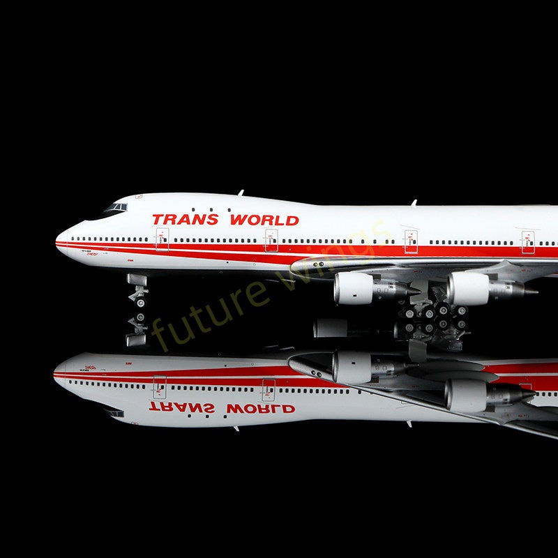 1:400 HX Models TWA B747-100 N53111/N93105/N93107 Aircraft Model+Free Tractor