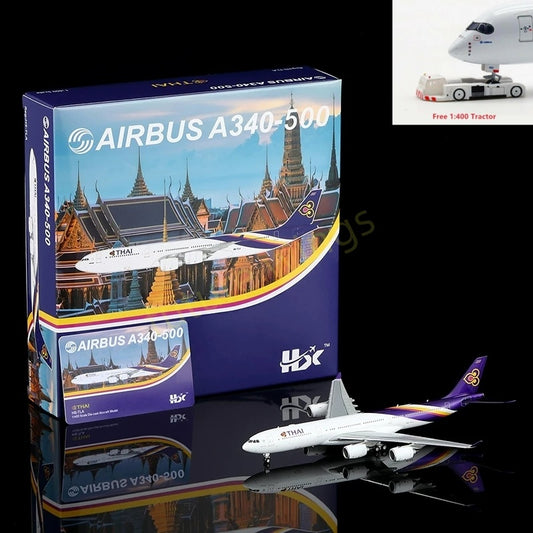 1:400 HX Models Thai Airways A340-500 HS-TLA HS-TLB HS-TLC HS-TLD+Free Tractor