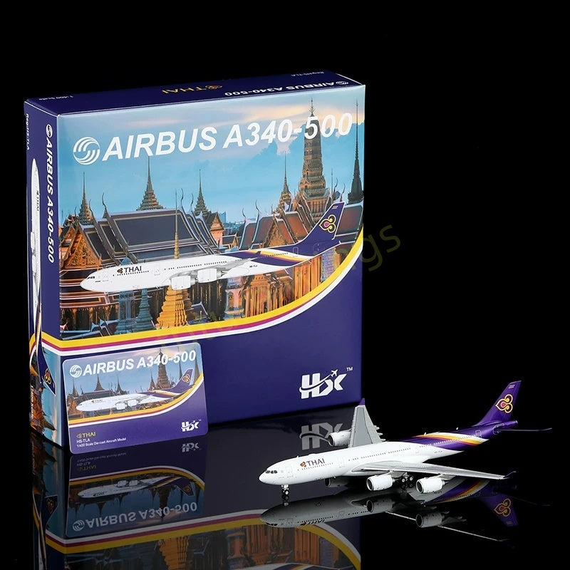 1:400 HX Models Thai Airways A340-500 HS-TLA HS-TLB HS-TLC HS-TLD+Free Tractor