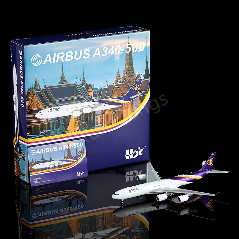 1:400 HX Models Thai Airways A340-500 HS-TLA HS-TLB HS-TLC HS-TLD+Free Tractor