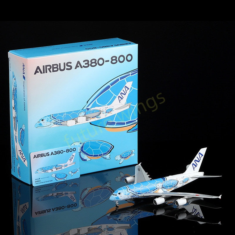 1:400 HX Models ANA A380 JA381A JA382A JA383A Aircraft Model+Free Tractor