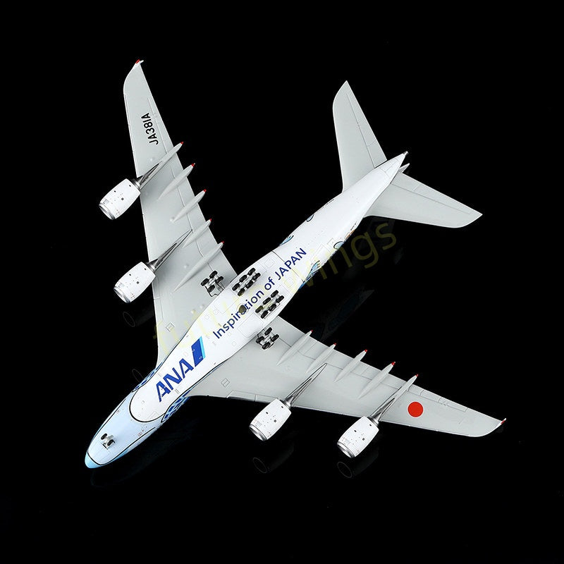 1:400 HX Models ANA A380 JA381A JA382A JA383A Aircraft Model+Free Tractor