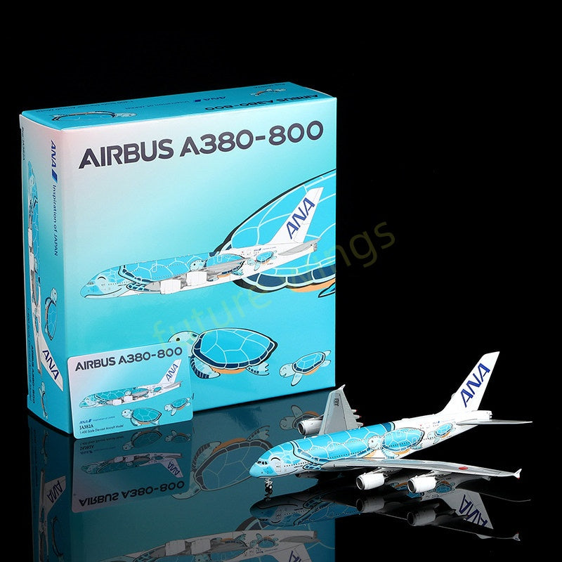 1:400 HX Models ANA A380 JA381A JA382A JA383A Aircraft Model+Free Tractor