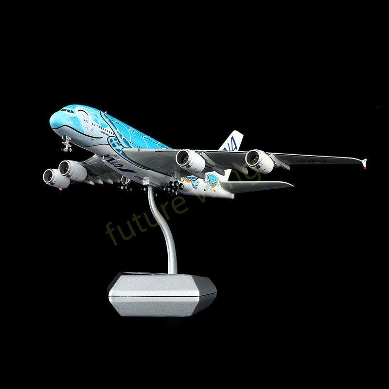 1:400 HX Models ANA A380 JA381A JA382A JA383A Aircraft Model+Free Tractor