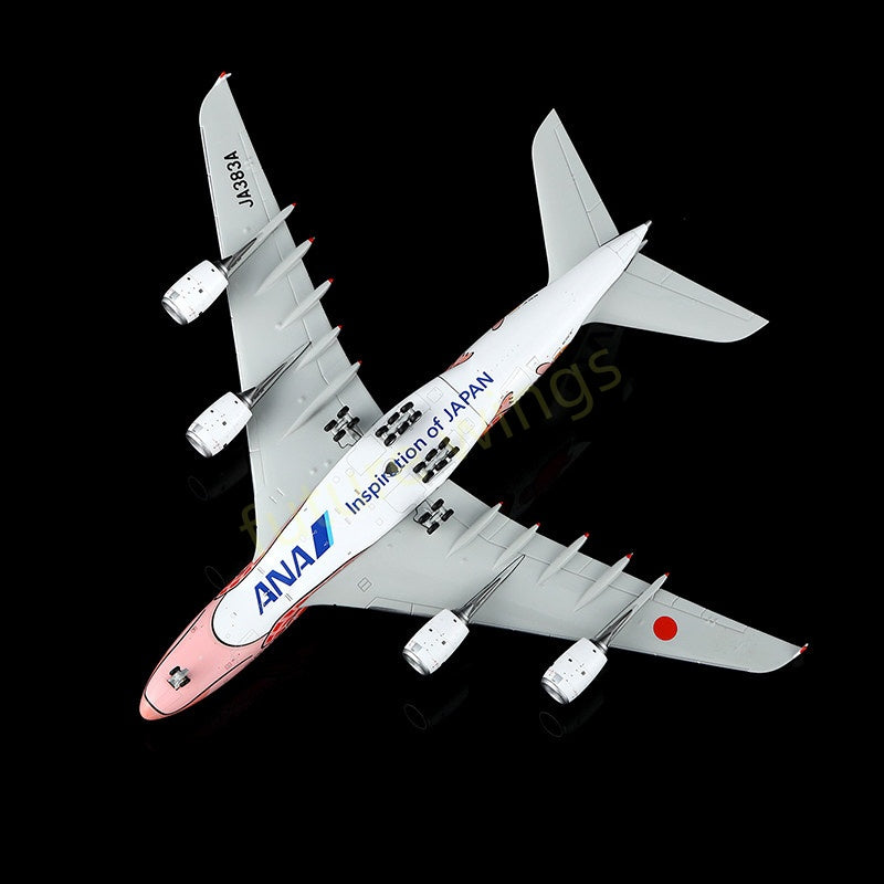 1:400 HX Models ANA A380 JA381A JA382A JA383A Aircraft Model+Free Tractor