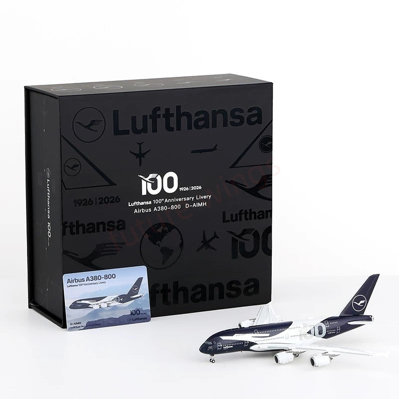 1:400 HX Models Lufthansa Airlines A380 D-AIMH "100Years"+Free Tractor