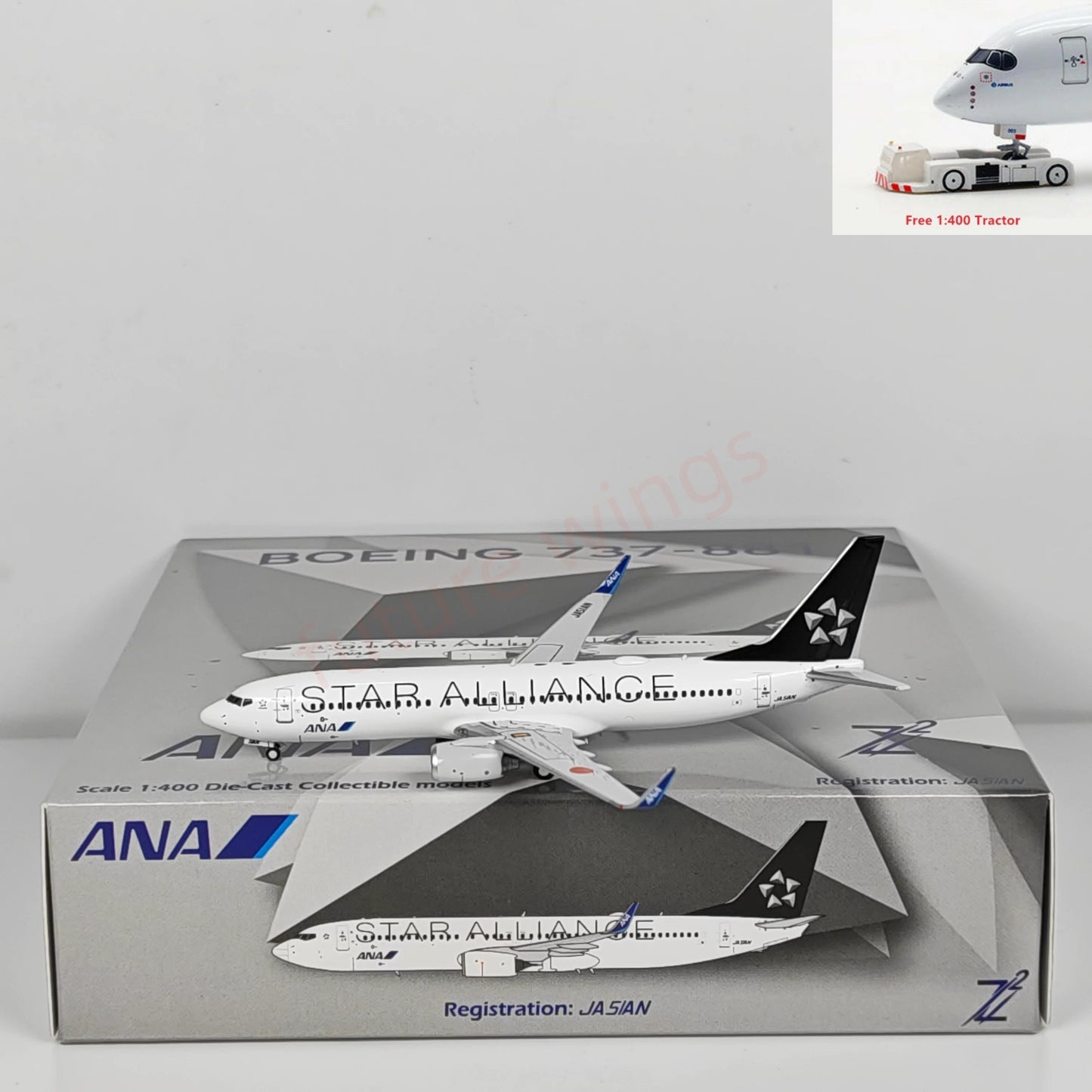 1:400 Z² Model ANA B737-800 JA51AN Aircraft Model+Free Tractor