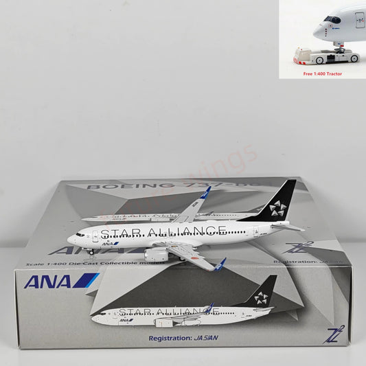 1:400 Z² Model ANA B737-800 JA51AN Aircraft Model+Free Tractor