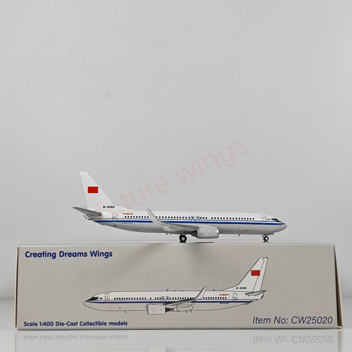 1:400 CW MODEL PLAAF B737-800 B-4080 Aircraft Model+Free Tractor