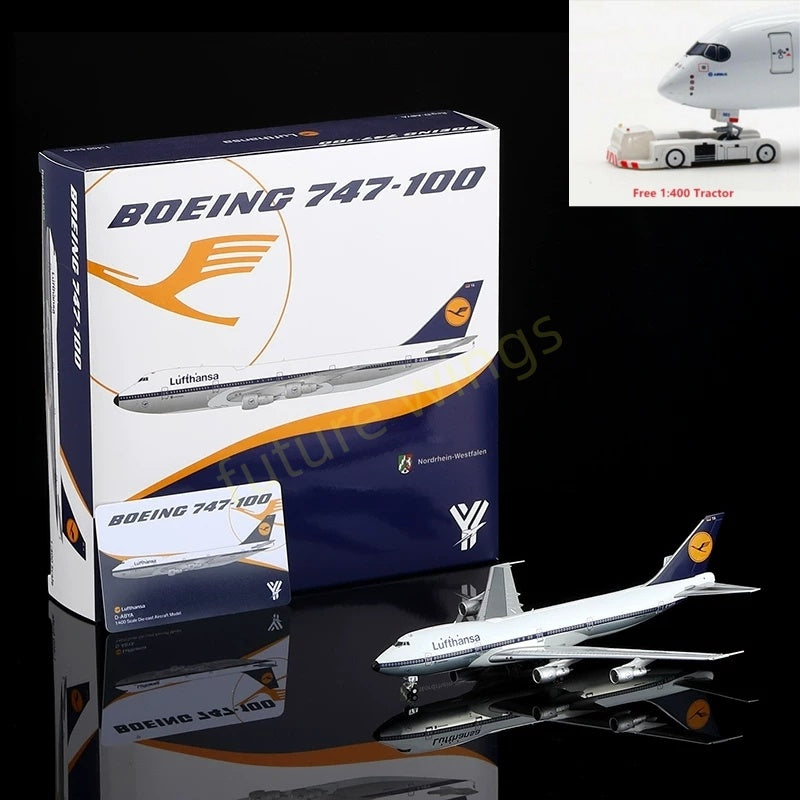 1:400 YY Wings Lufthansa Airlines B747-100 D-ABYA/ABYC +Free Tractor