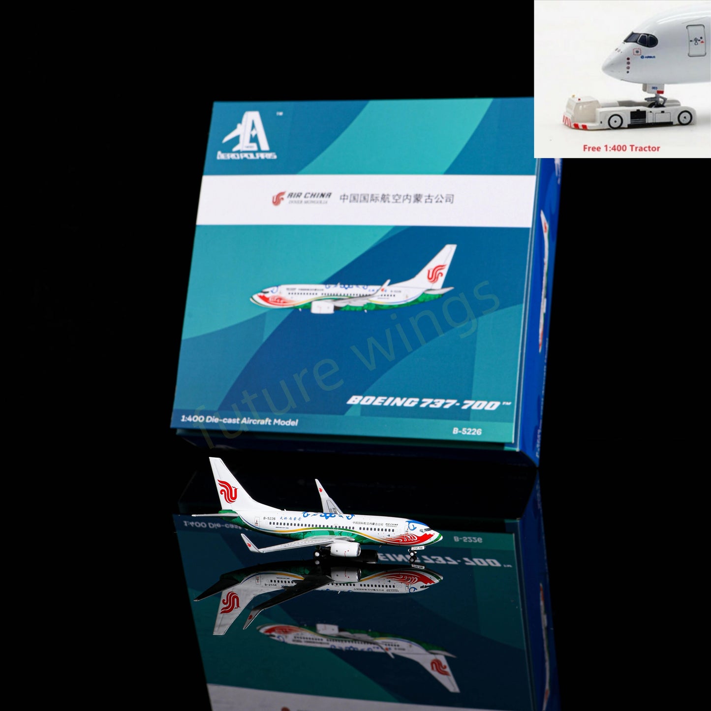 1:400 AeroPolaris Air China Inner Mongolia B737-700 B-5226 Aircraft Model+Free Tractor