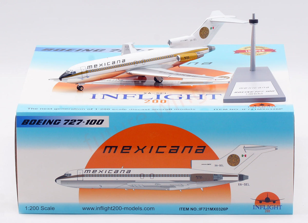 1:200 InFlight200 Mexicana B727-100 XA-SEL Diecast Aircraft Model