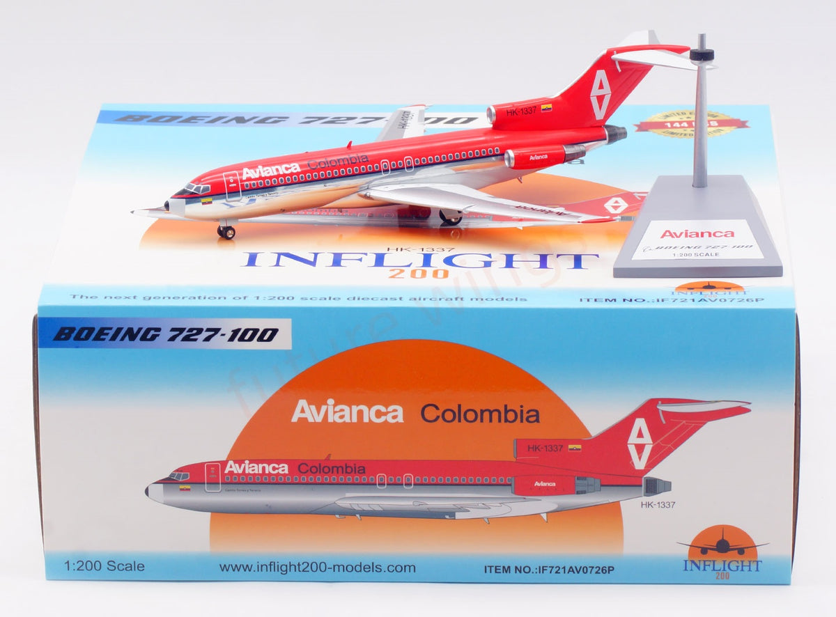 1:200 InFlight200 Avianca Colombia B727-100 HK-1337 Diecast Aircraft Model