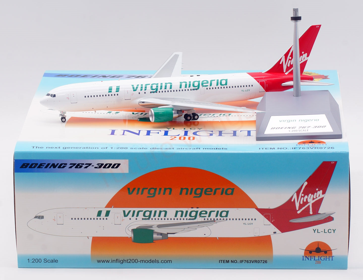 1:200 InFlight200 Virgin Nigeria B767-300 YL-LCY Diecast Aircraft Model