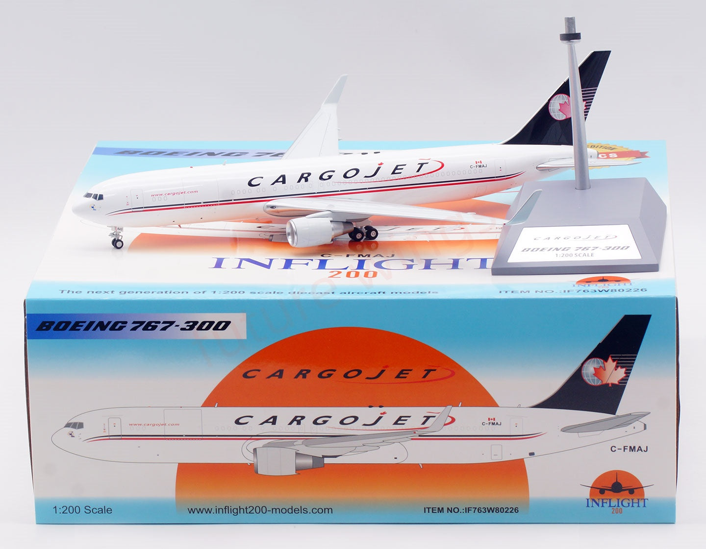 1:200 InFlight200 CargoJet B767-300 C-FMAJ Diecast Aircraft Model