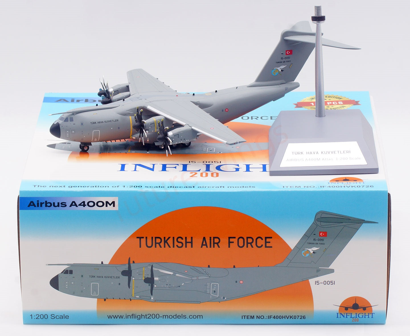 1:200 InFlight200 Turkish Air Force A400M 15-0051 Diecast Aircraft Model