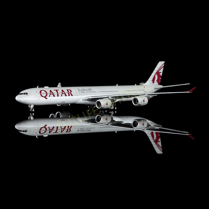 1:400 YY Wings Qatar Airways A340-600 A7-AGA Aircraft Model+Free Tractor