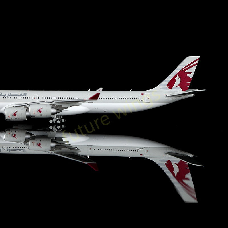 1:400 YY Wings Qatar Airways A340-600 A7-AGA Aircraft Model+Free Tractor