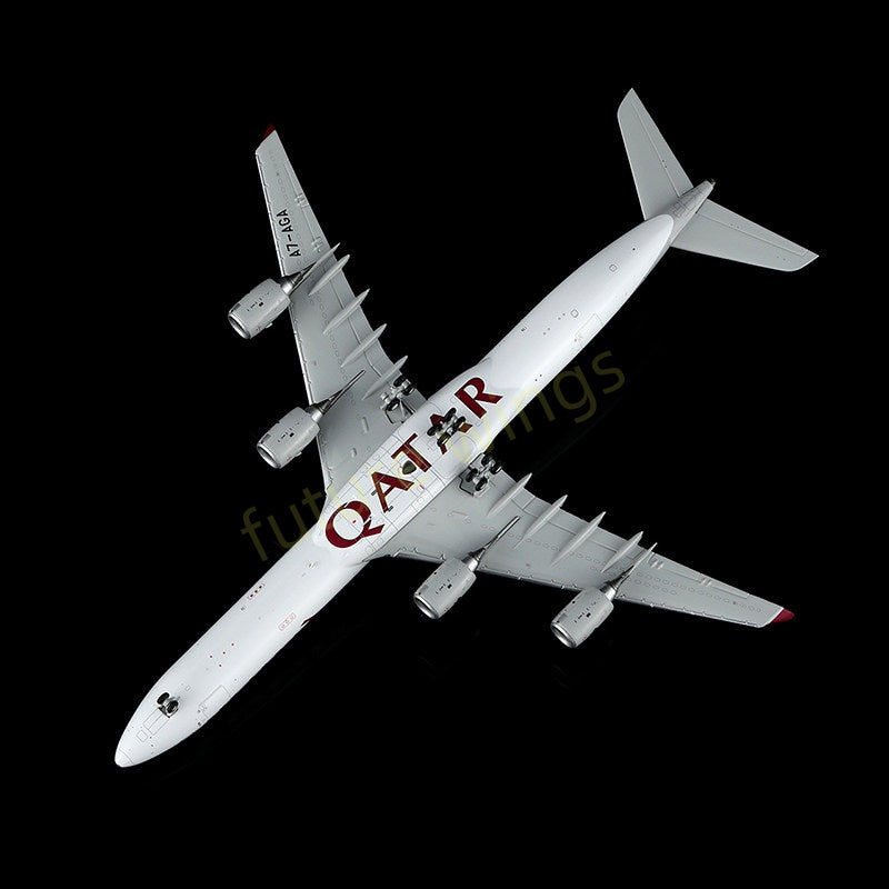 1:400 YY Wings Qatar Airways A340-600 A7-AGA Aircraft Model+Free Tractor
