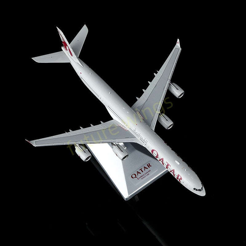 1:400 YY Wings Qatar Airways A340-600 A7-AGA Aircraft Model+Free Tractor