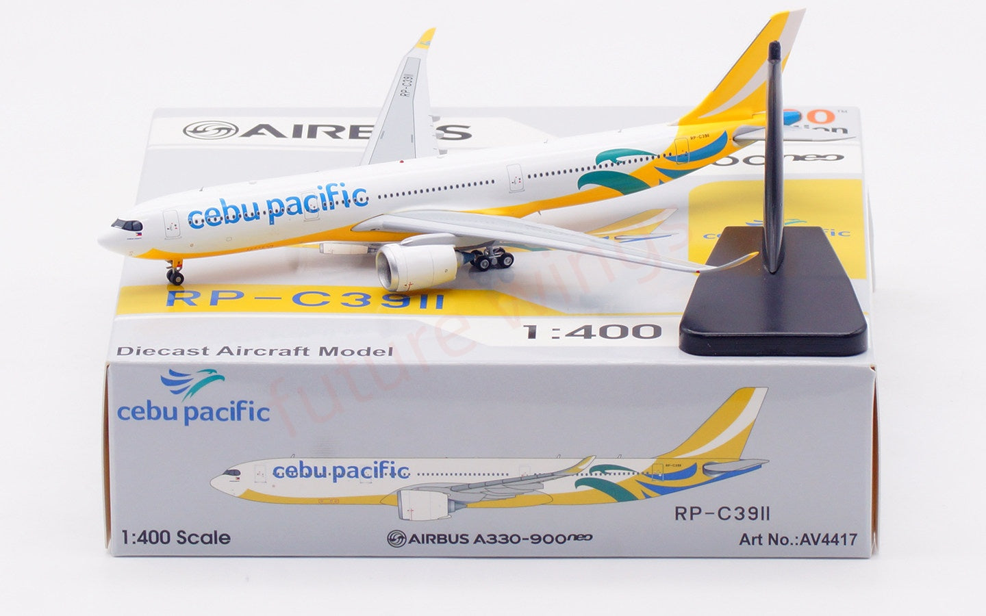 1:400 Aviation400 Cebu Pacific A330-900NEO RP-C3911 Aircraft Model Tractor+Stand