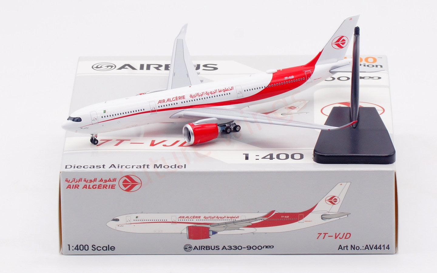 1:400 Aviation400 Air Algerie A330-900NEO 7T-VJD Aircraft Model Tractor+Stand
