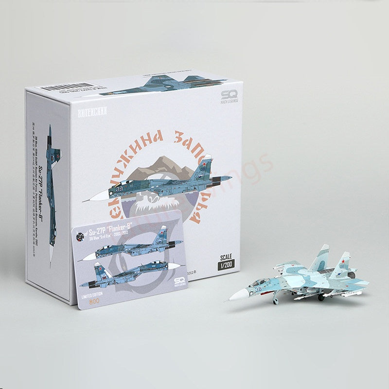 1:200 SQ Wings Russian Air Force Su‑ 27P "Blue 38" 2012 Diecast Aircraft Model