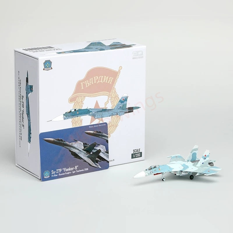 1:200 SQ Wings Russian Air Force,Su‑27P "Blue 24" 2006 Diecast Aircraft Model