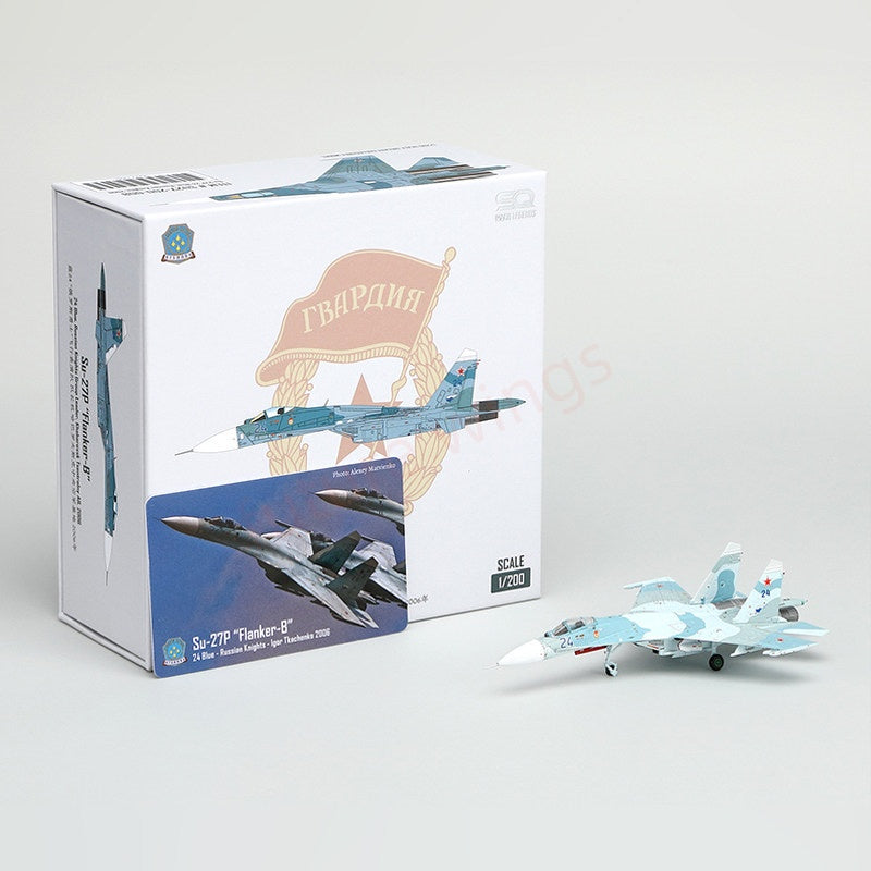 1:200 SQ Wings Russian Air Force,Su‑27P "Blue 24" 2006 Diecast Aircraft Model