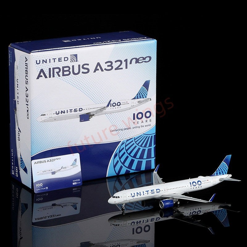 1:200 SQ Wings United Airlines A321 N44550 "100Years" Diecast Aircraft Model