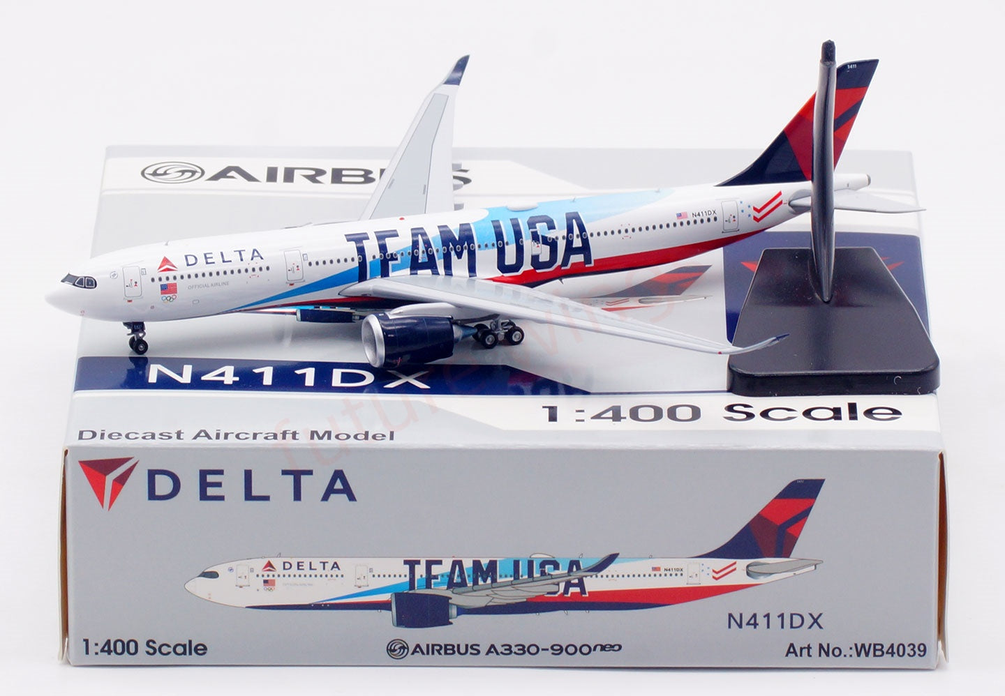 1:400 Aviation400 Delta Airlines A330-900NEO N411DX FreeTractor+Stand
