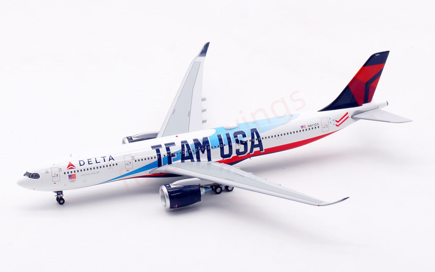 1:400 Aviation400 Delta Airlines A330-900NEO N411DX FreeTractor+Stand