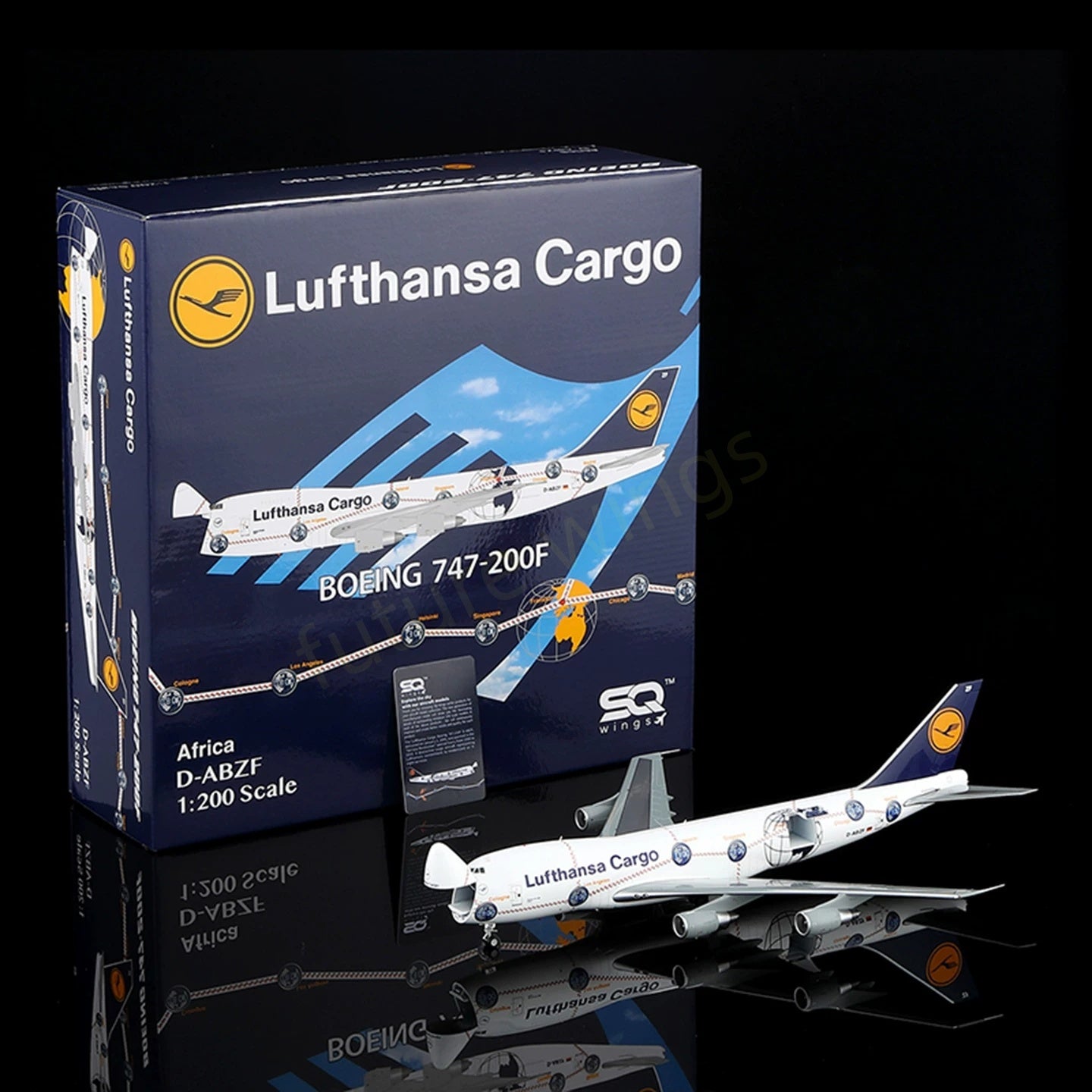 1:200 SQ Wings Lufthansa Cargo B747-200 D-ABZF Diecast Aircraft Model