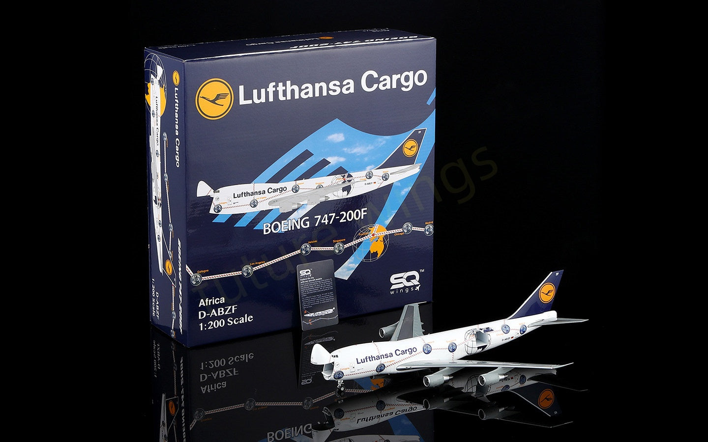 1:200 SQ Wings Lufthansa Cargo B747-200 D-ABZF Diecast Aircraft Model