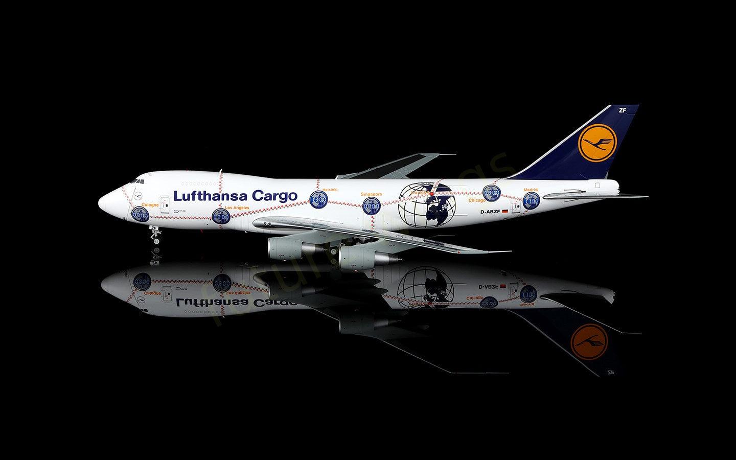 1:200 SQ Wings Lufthansa Cargo B747-200 D-ABZF Diecast Aircraft Model