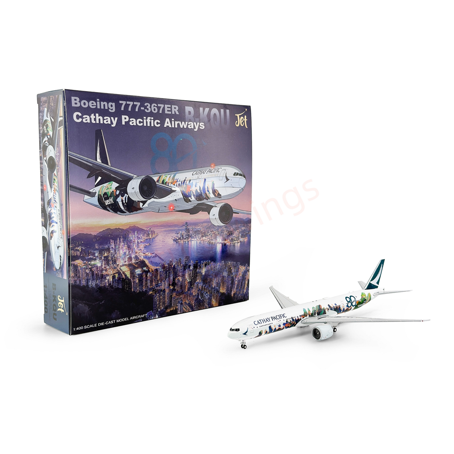 1:400 Jet Model Cathay Pacific B777-367ER B-KQU Diecast Aircraft Model+Free Tractor