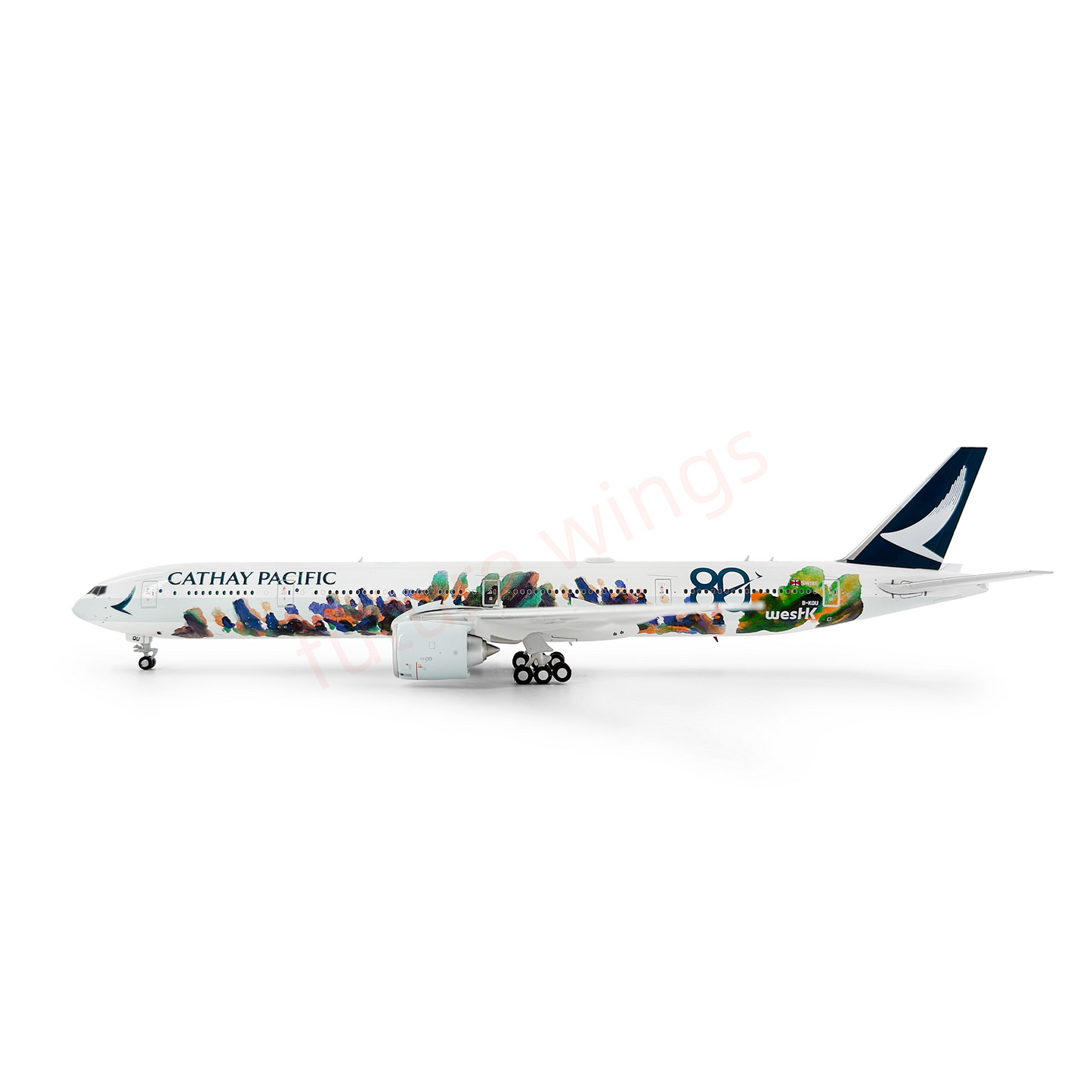 1:400 Jet Model Cathay Pacific B777-367ER B-KQU Diecast Aircraft Model+Free Tractor