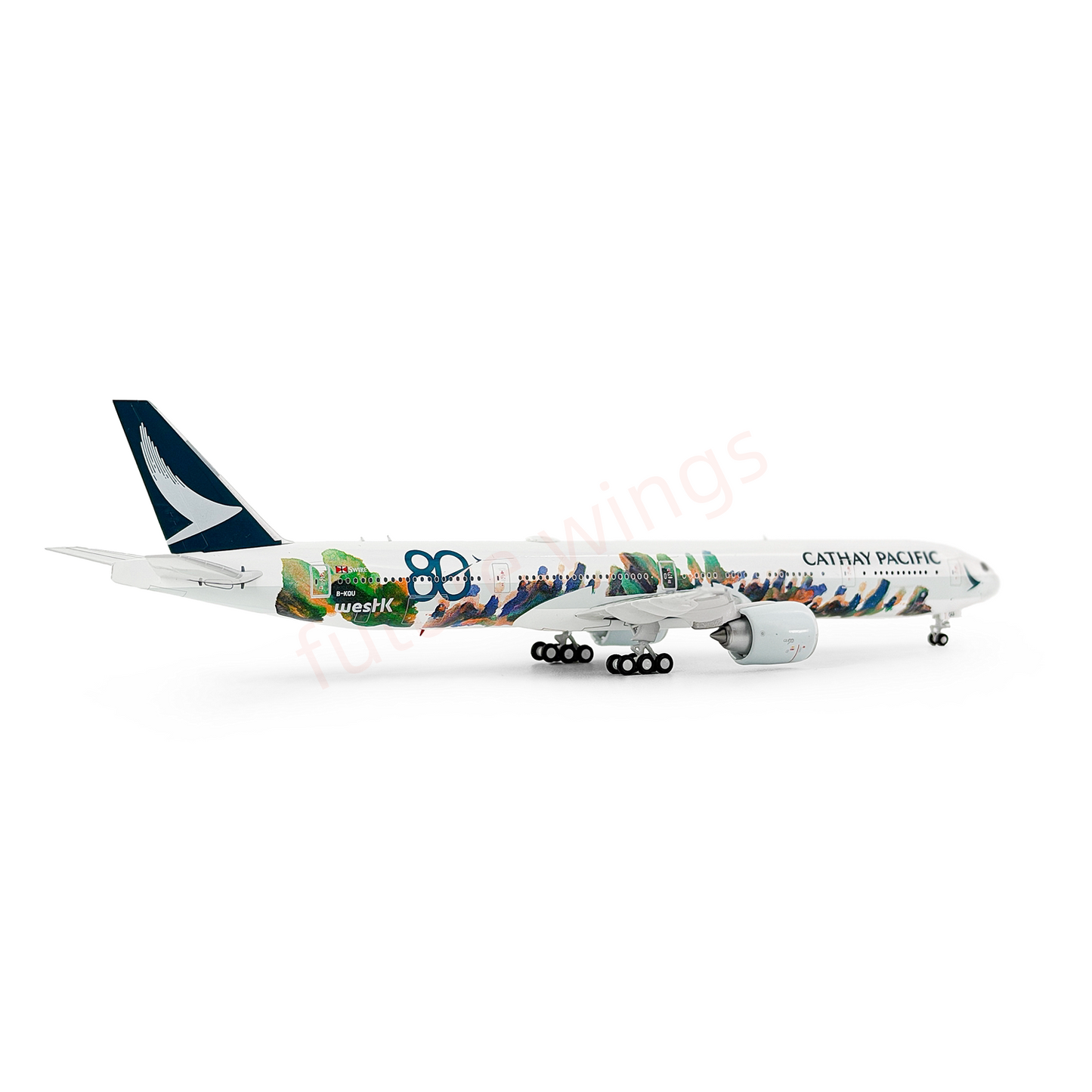 1:400 Jet Model Cathay Pacific B777-367ER B-KQU Diecast Aircraft Model+Free Tractor