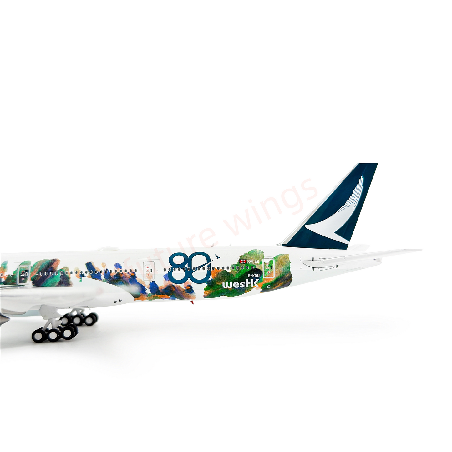 1:400 Jet Model Cathay Pacific B777-367ER B-KQU Diecast Aircraft Model+Free Tractor