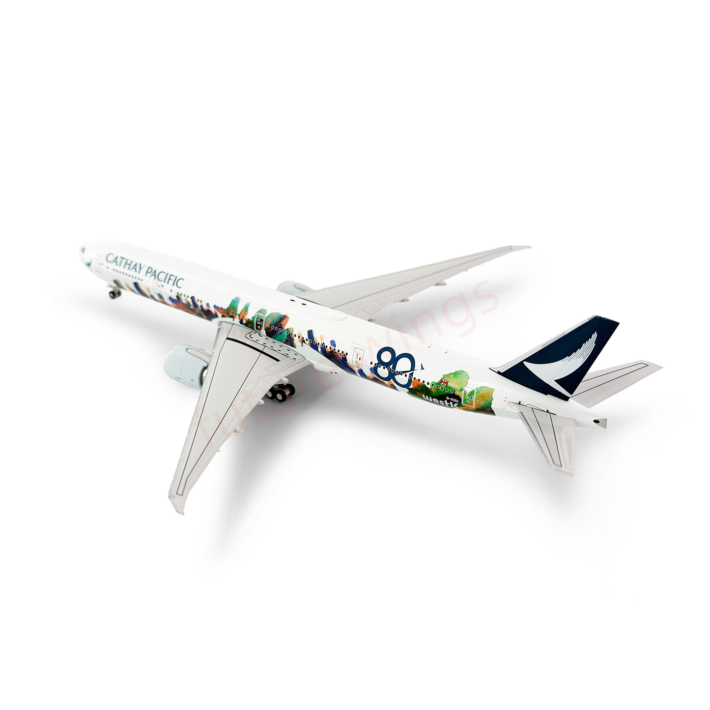 1:400 Jet Model Cathay Pacific B777-367ER B-KQU Diecast Aircraft Model+Free Tractor