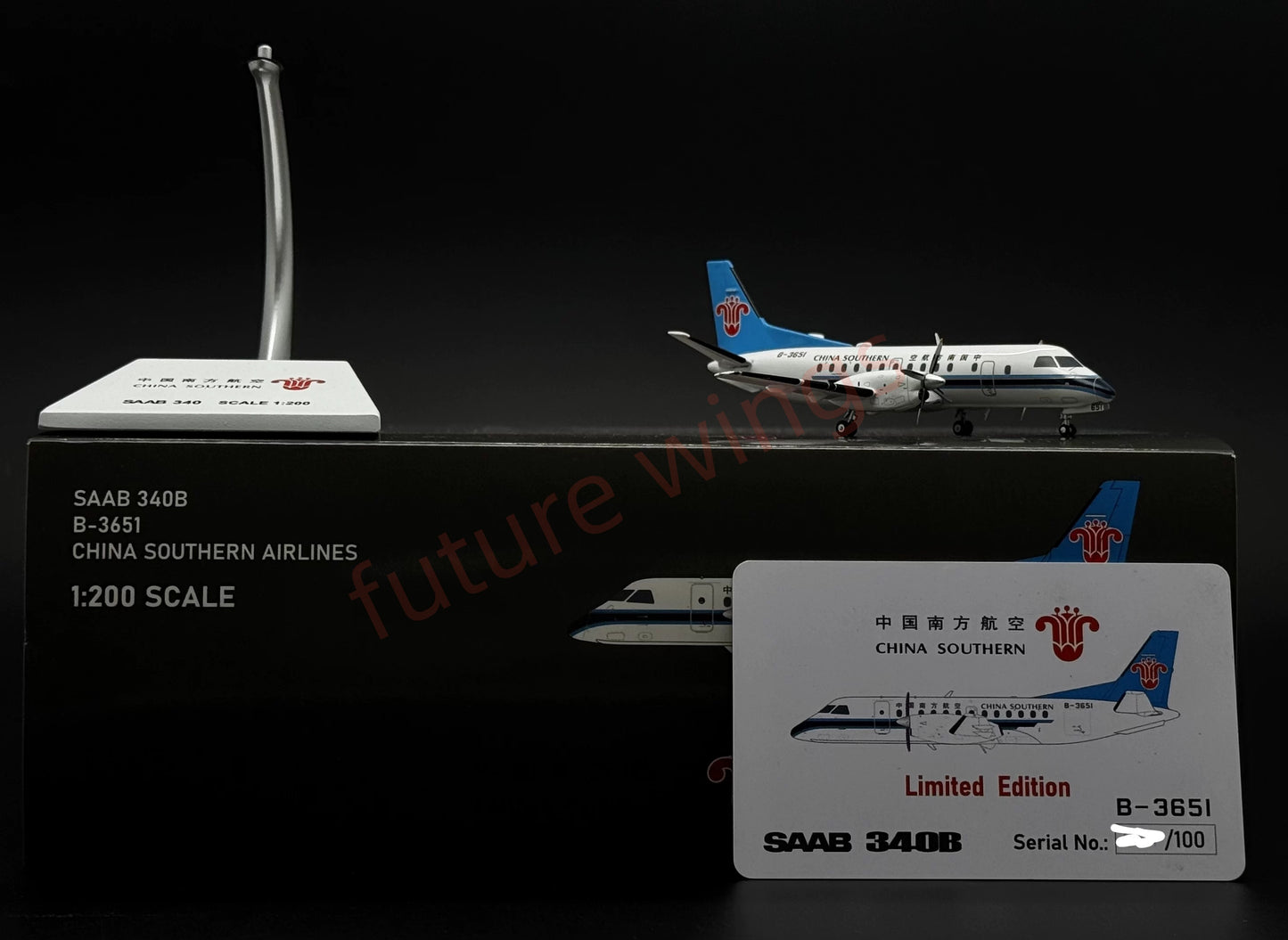 1:200 KJ Models(JC Wings) China Southern Airlines SAAB  340B B-3651 Diecast Aircraft Model
