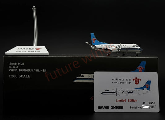 1:200 KJ Models(JC Wings) China Southern Airlines SAAB  340B B-3651 Diecast Aircraft Model