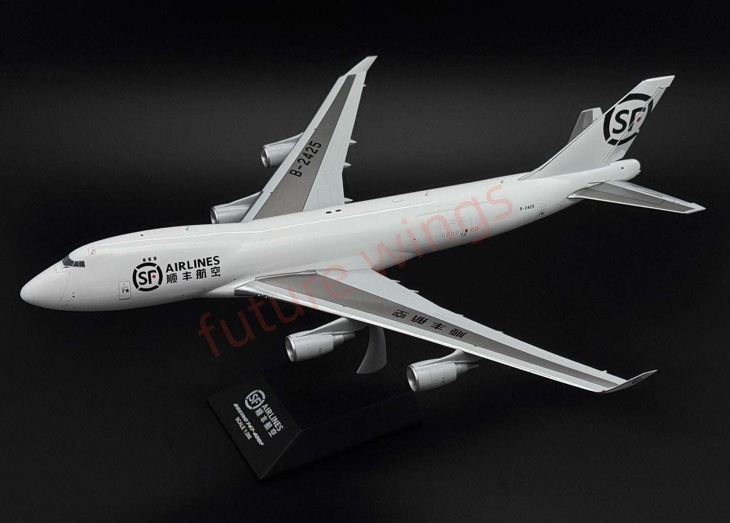 1:200 KJ Models(JC Wings) SF Express B747-400 B-2425 Diecast Aircraft Model (New‑mold movable tail fin)