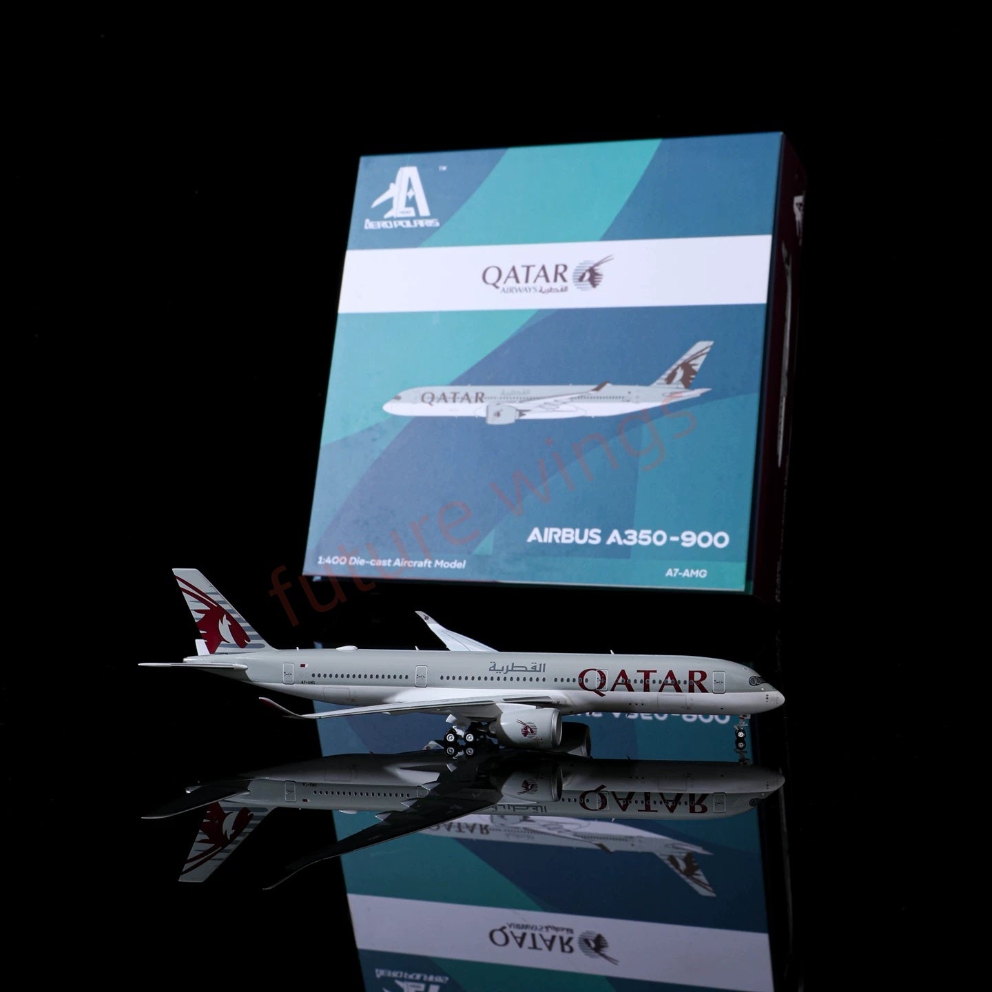 1:400 AeroPolaris Qatar Airways A350-900 A7-AMG Aircraft Model+Free Tractor