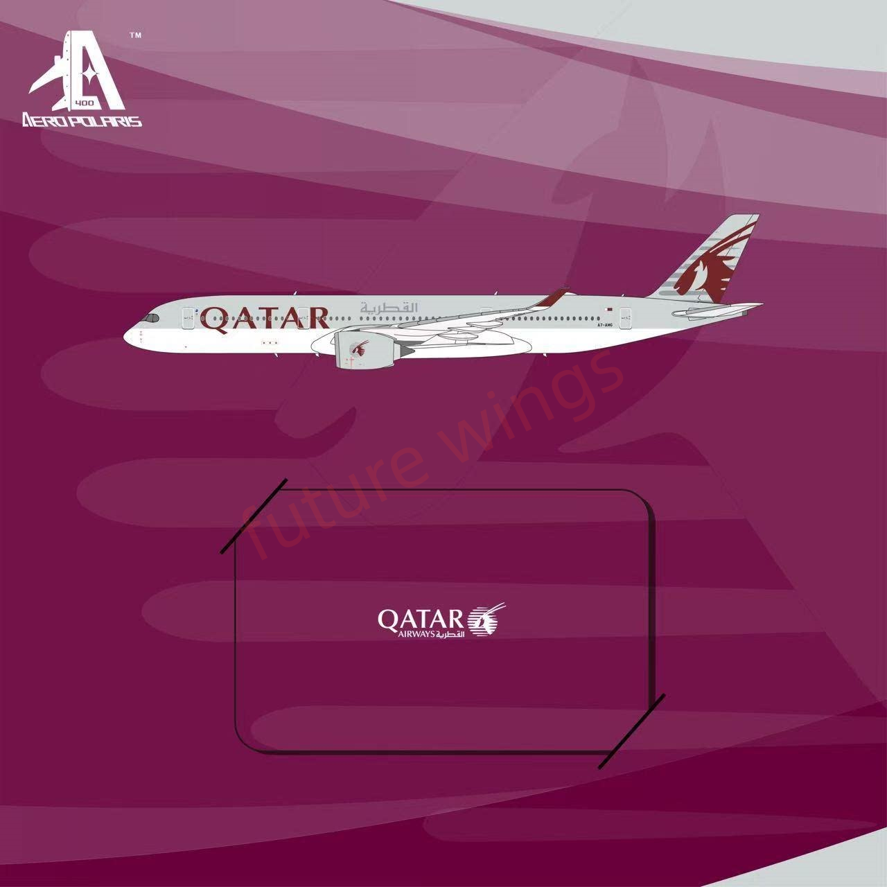 1:400 AeroPolaris Qatar Airways A350-900 A7-AMG Aircraft Model+Free Tractor