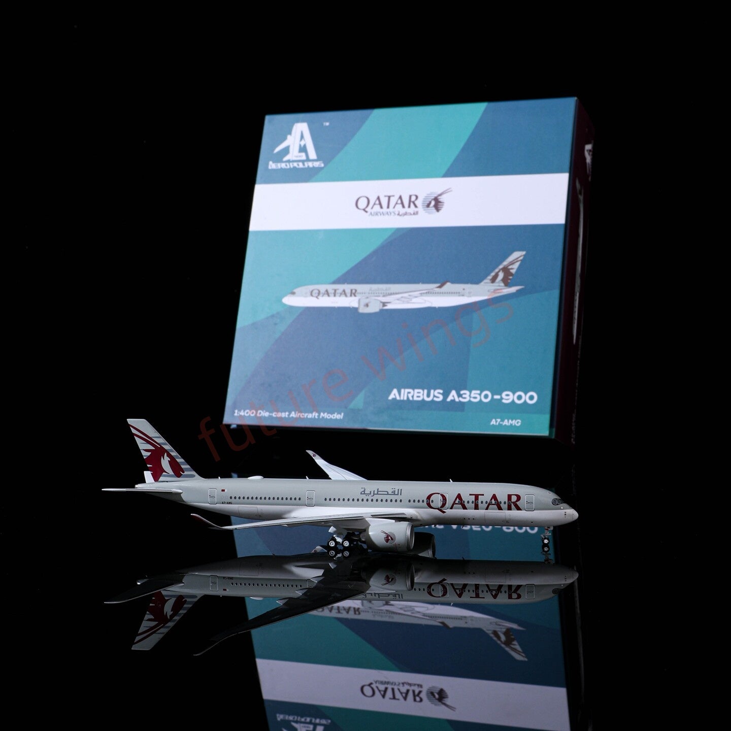 1:400 AeroPolaris Qatar Airways A350-900 A7-AMG Aircraft Model+Free Tractor