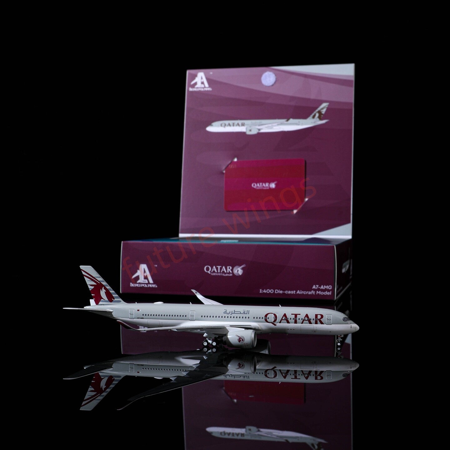 1:400 AeroPolaris Qatar Airways A350-900 A7-AMG Aircraft Model+Free Tractor