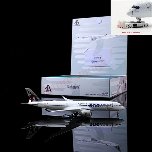 1:400 AeroPolaris Qatar Airways A350-900 A7-ALZ "One World"Aircraft Model+Free Tractor
